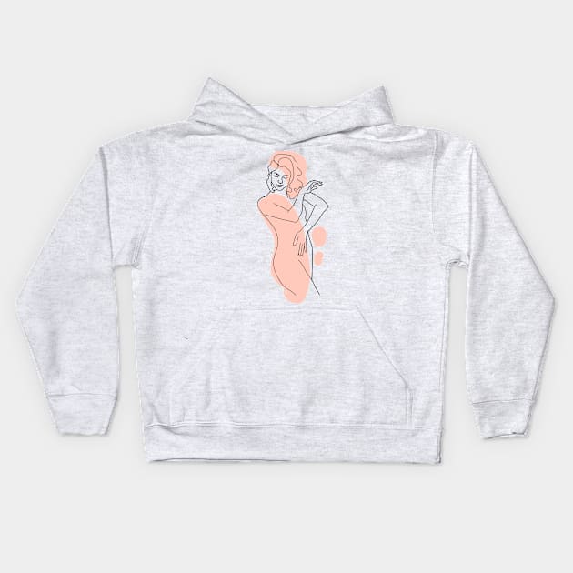 illustration a beautiful image of a female figure Kids Hoodie by Olga Berlet